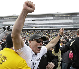 Coach Hope doing his best Rocky Balboa impersonation.