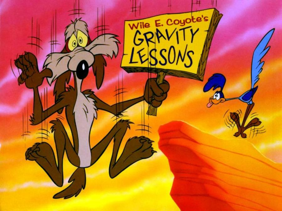 wile e coyote falling off cliff