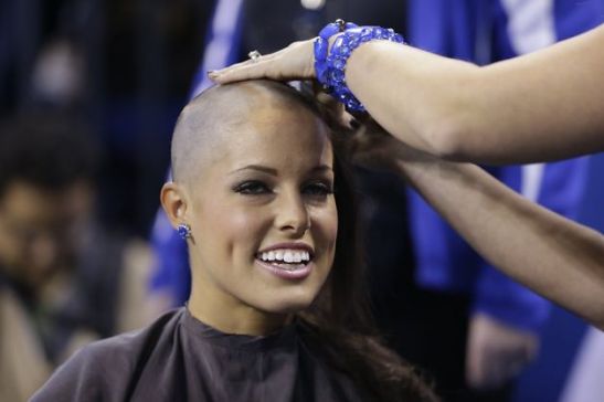 colts cheerleader shaved head