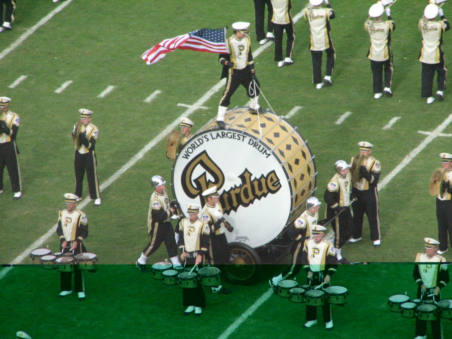 Two Purdue traditions: That  big-ass drum and Matt Painter blaming his coaching failings on some 20-year-old kid. 