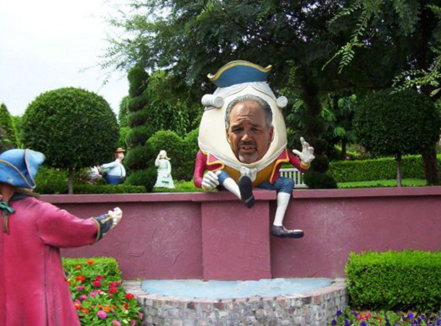 H. Dumpty Pagano...about to become unrepairable pieces.