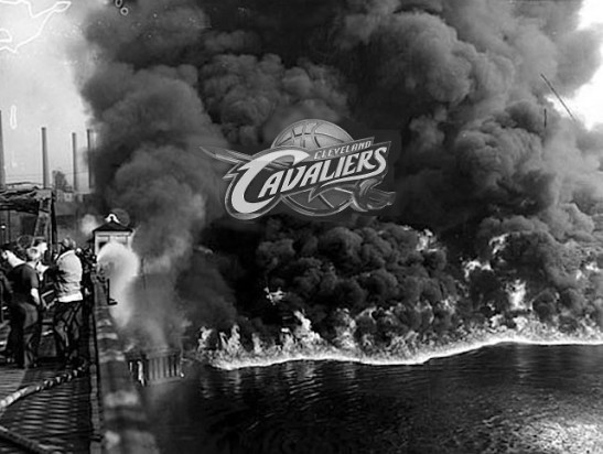 clevland cavaliers cuyahoga river fire