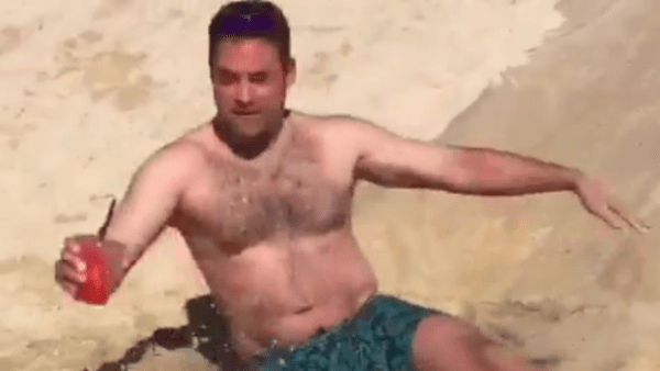 pat burrell on water slide